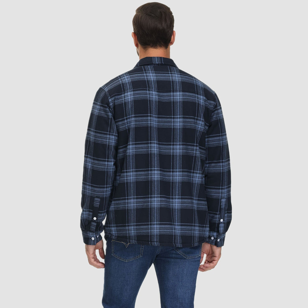 KLAUS - Lined plaid shirt jacket