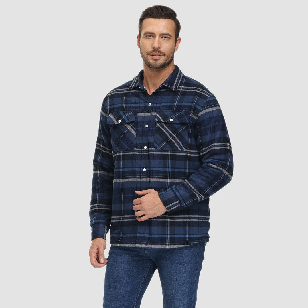 KLAUS - Lined plaid shirt jacket