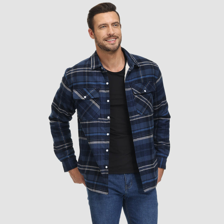 KLAUS - Lined plaid shirt jacket