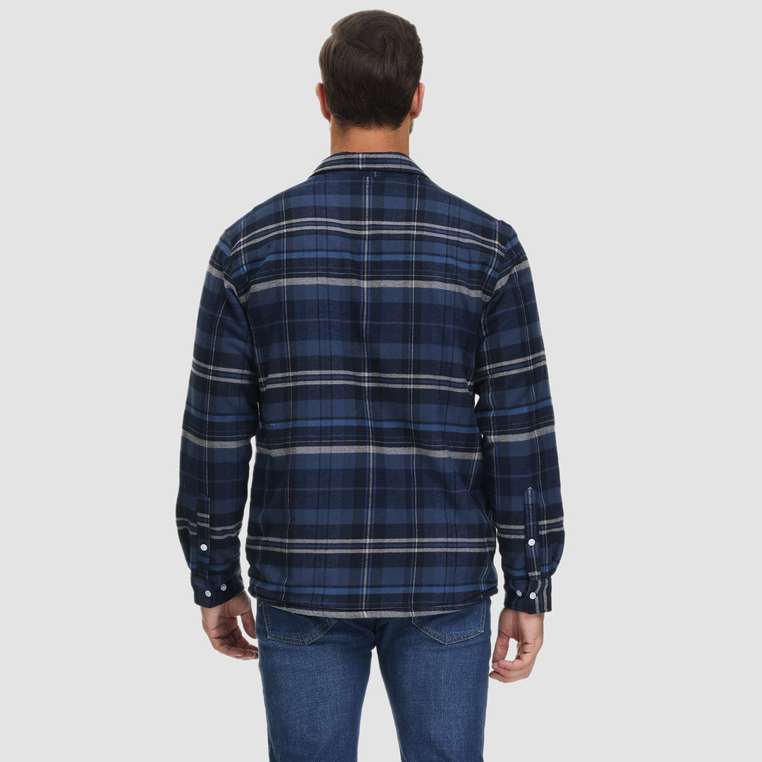 KLAUS - Lined plaid shirt jacket