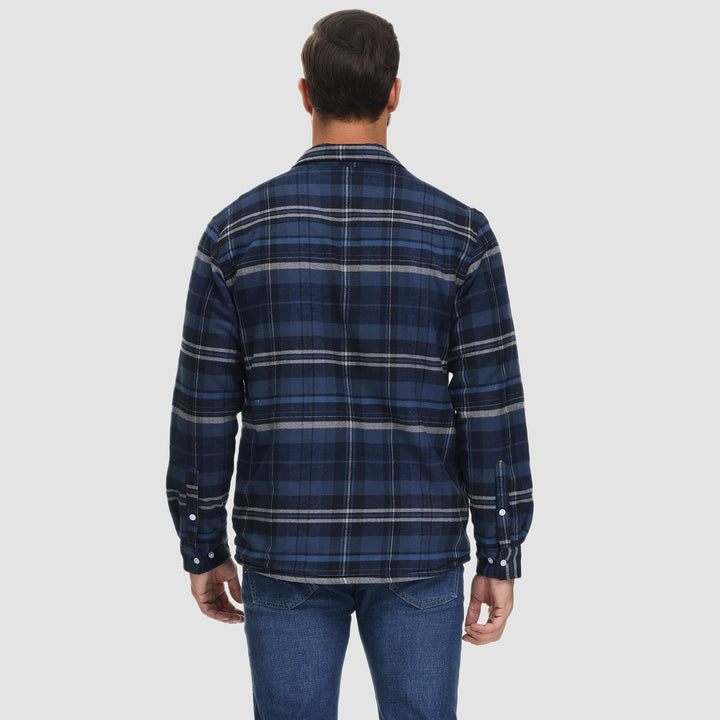 KLAUS - Lined plaid shirt jacket