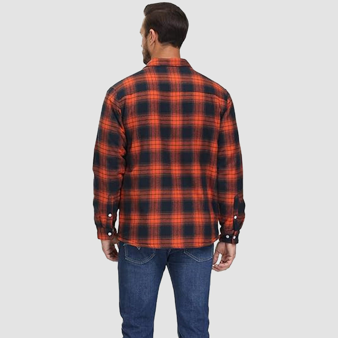 KLAUS - Lined plaid shirt jacket