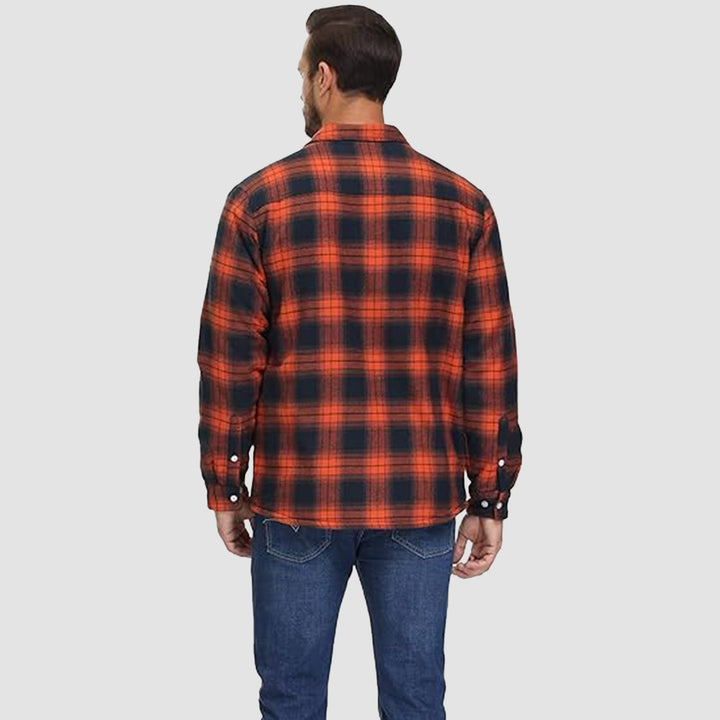 KLAUS - Lined plaid shirt jacket