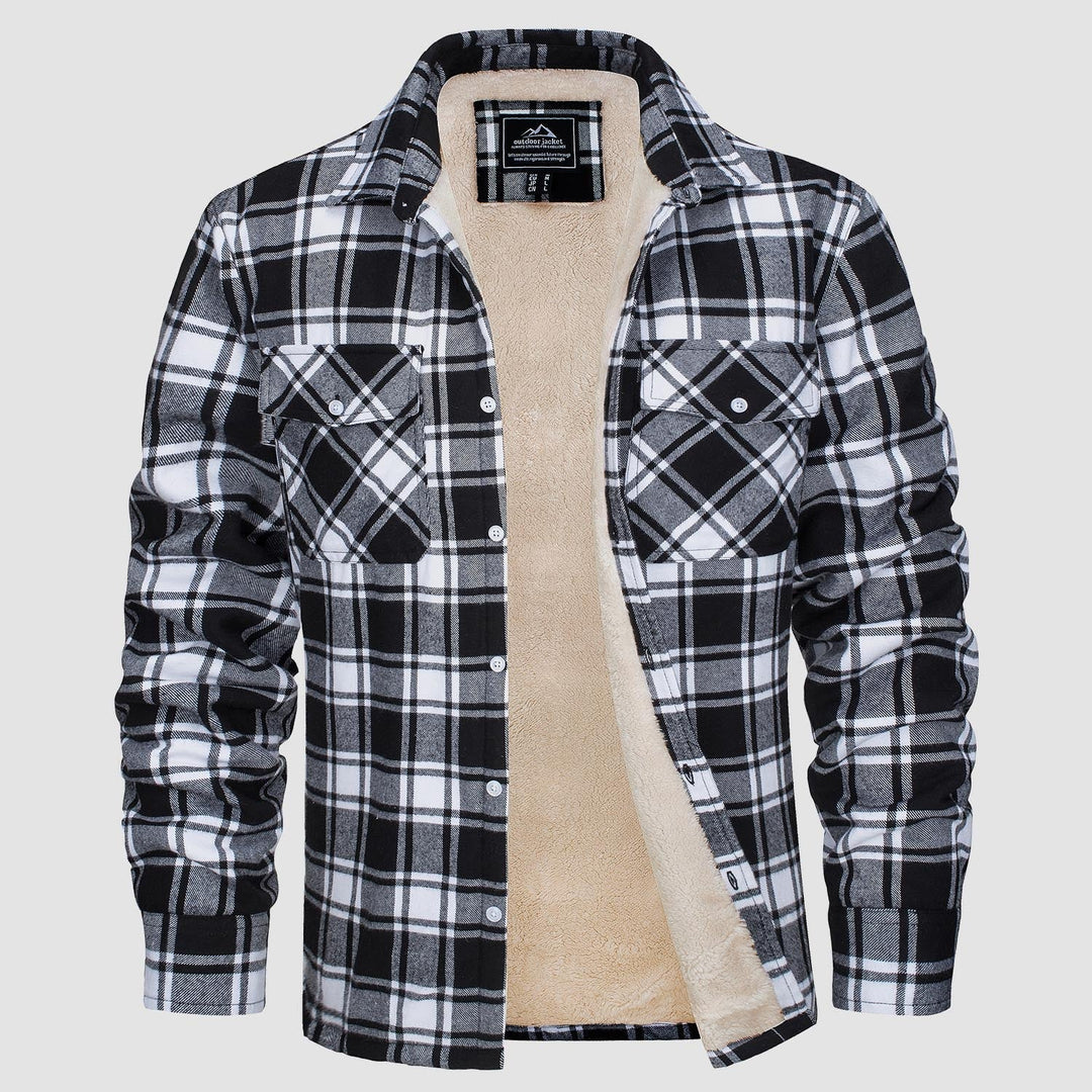 KLAUS - Lined plaid shirt jacket