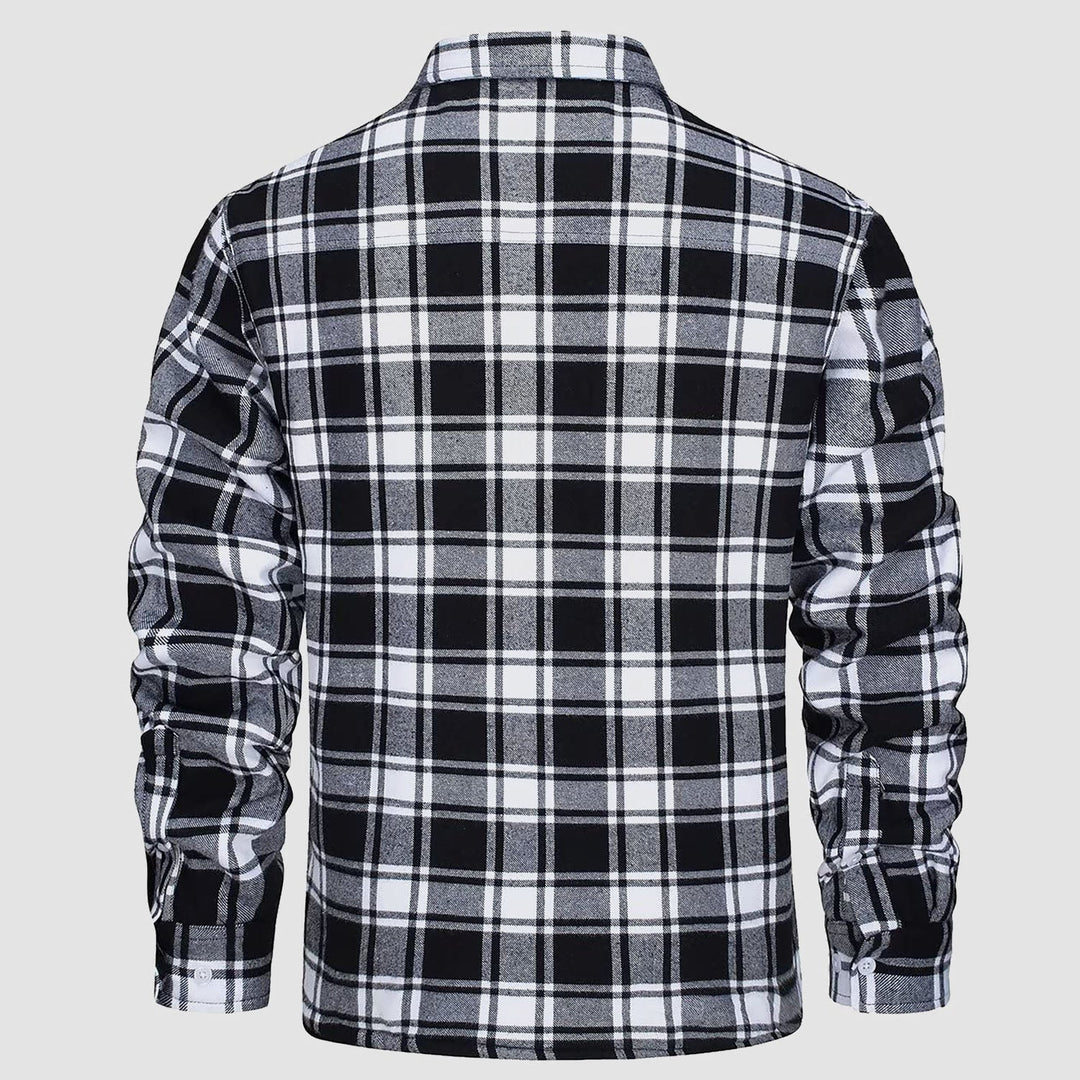 KLAUS - Lined plaid shirt jacket