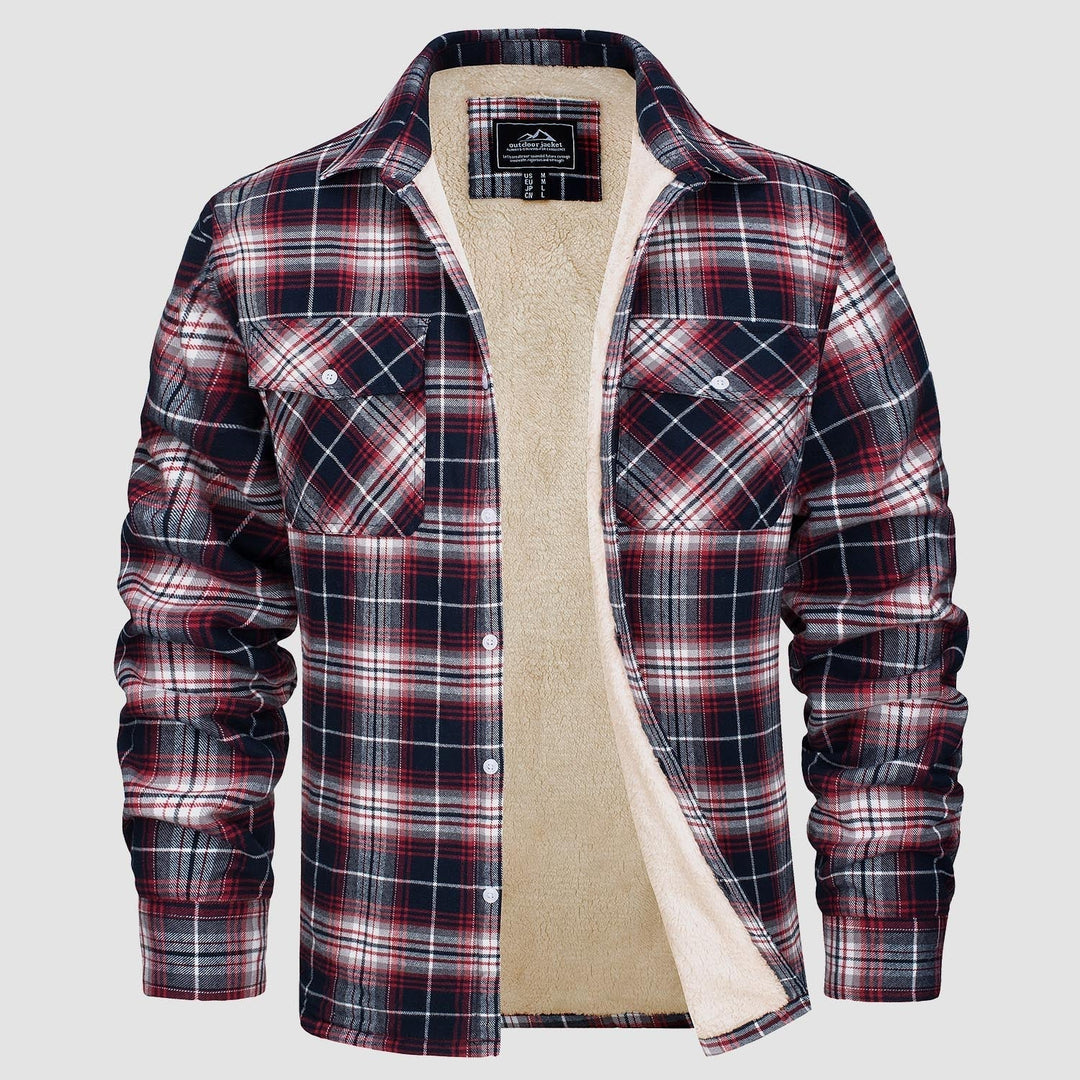 KLAUS - Lined plaid shirt jacket
