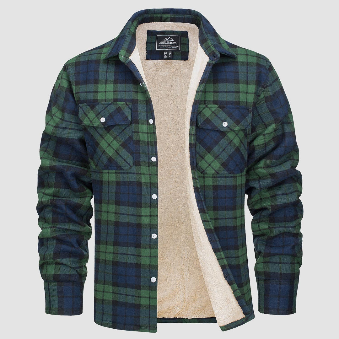 KLAUS - Lined plaid shirt jacket