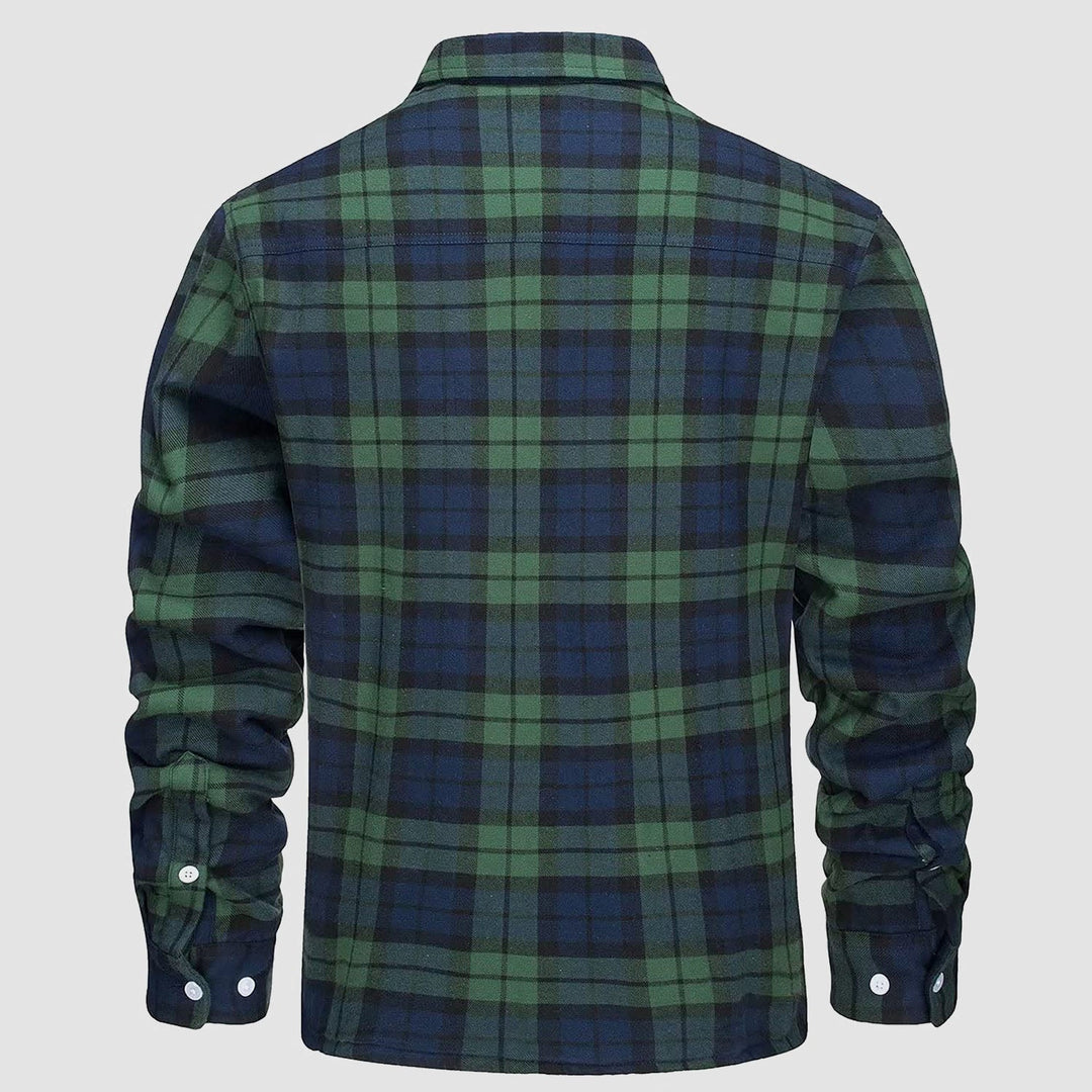KLAUS - Lined plaid shirt jacket