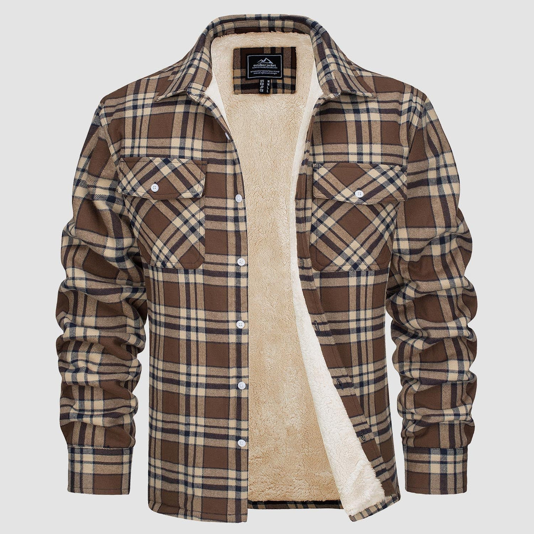 KLAUS - Lined plaid shirt jacket