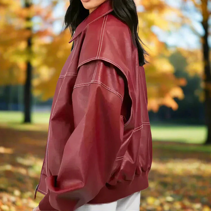 Luna - Bomber surdimensionné en cuir