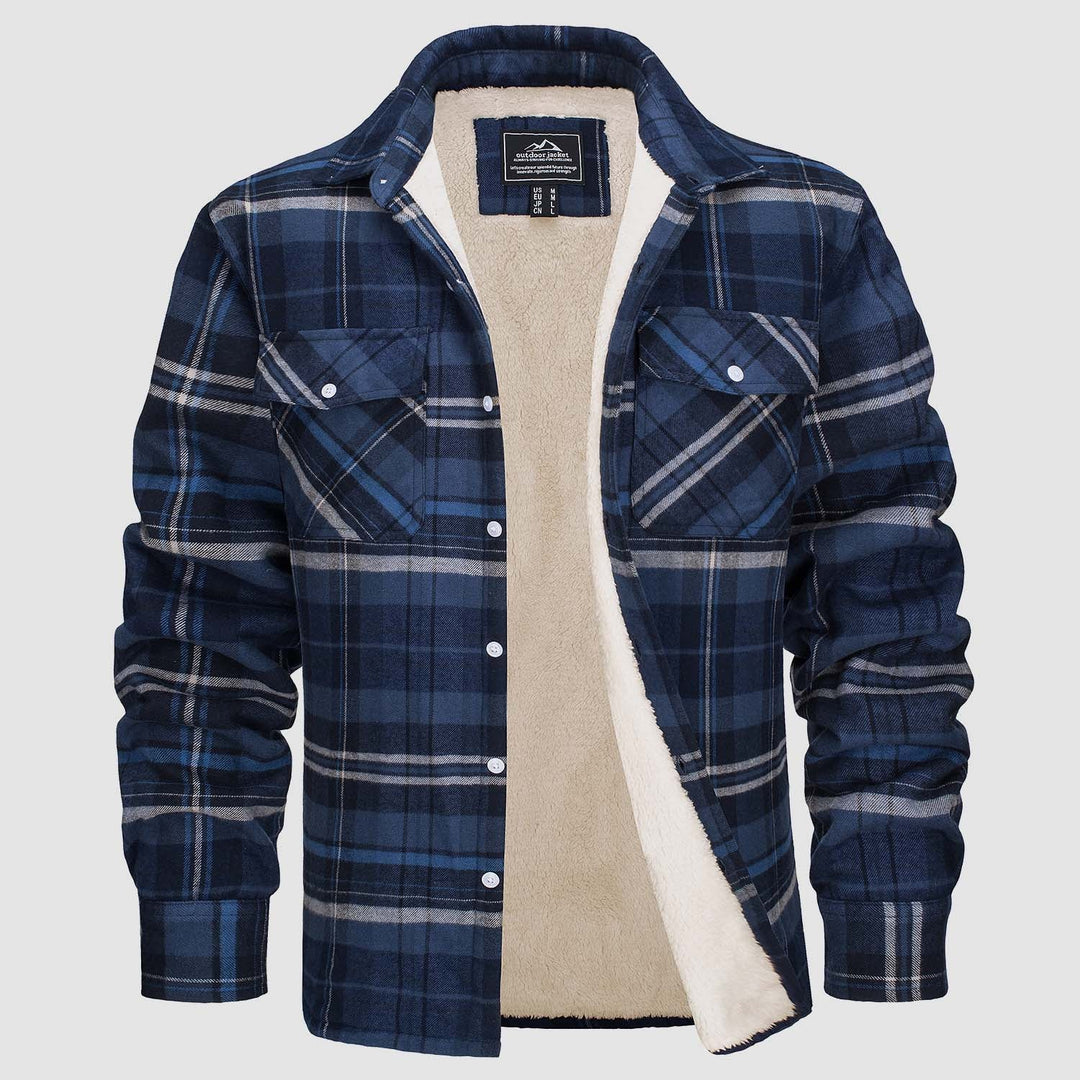 KLAUS - Lined plaid shirt jacket