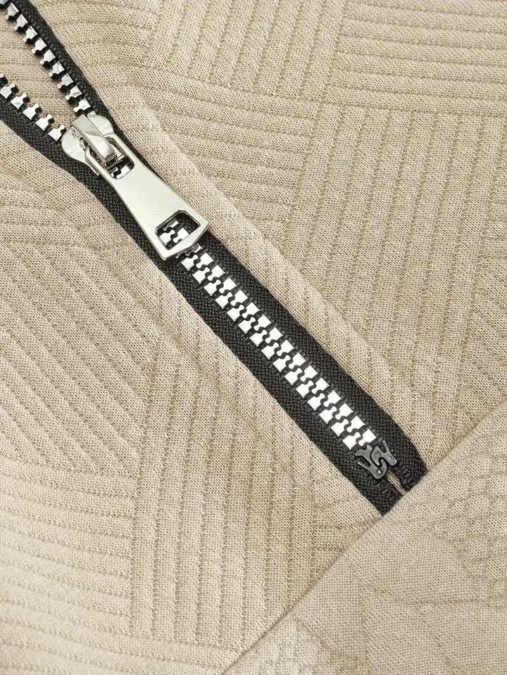 RANIER - PULL HENLEY CASUAL DEMI-ZIP