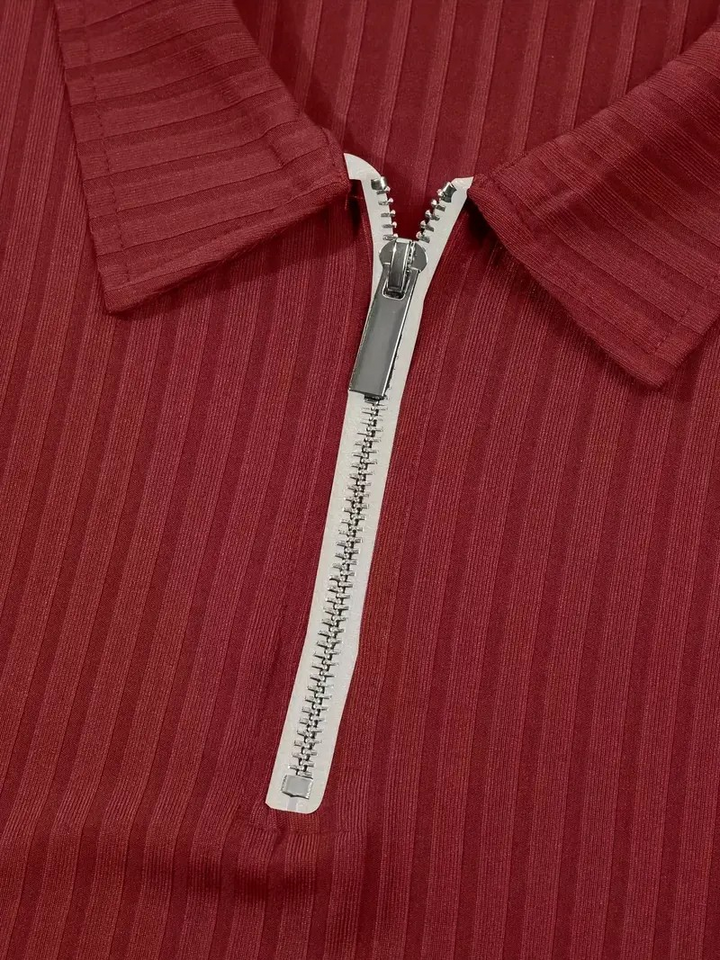 HILAIRE - PULL CÔTELÉ AVEC ZIP