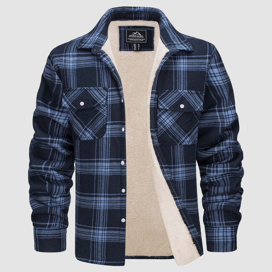 KLAUS - Lined plaid shirt jacket