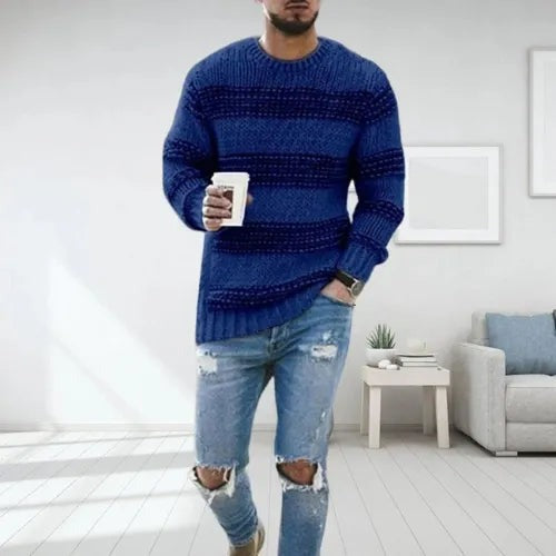 LIAM - Trendy Striped Knit Sweater