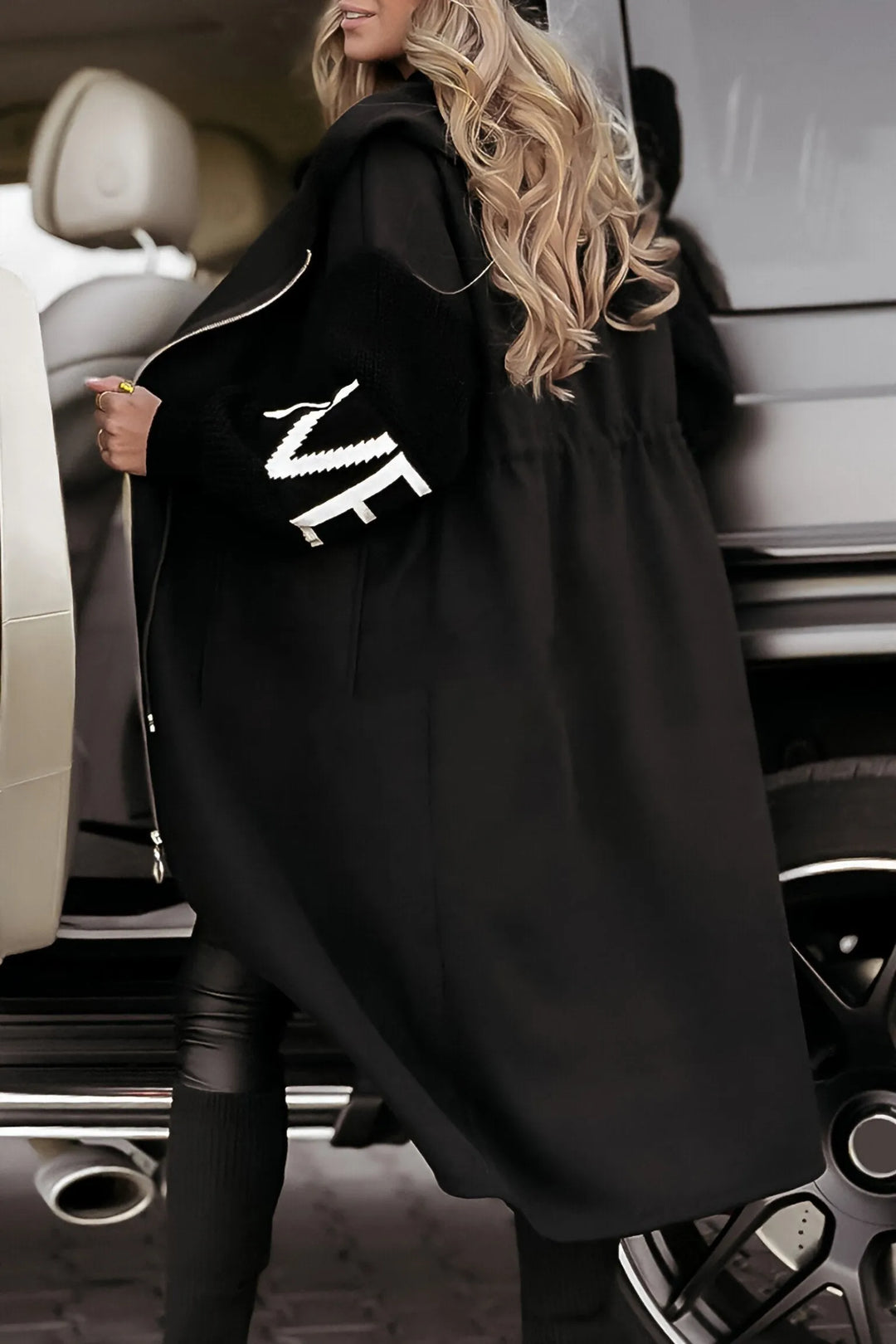 Lana | Women's Hooded Long Sleeve Knitted Sleeves Patchwork Casual Jacket