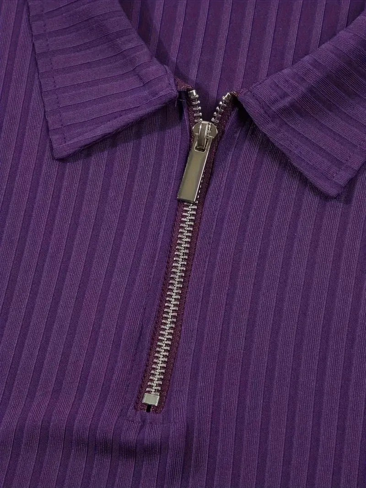 HILAIRE - PULL CÔTELÉ AVEC ZIP