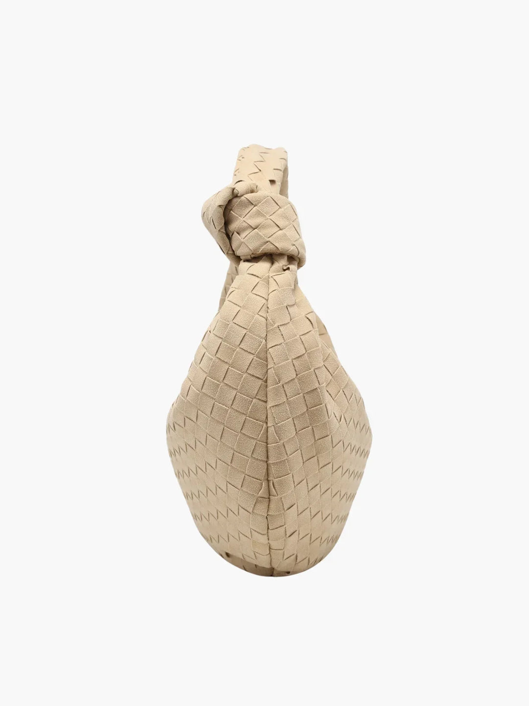 Woven Knot Faux Medium Suede Shoulder Bag