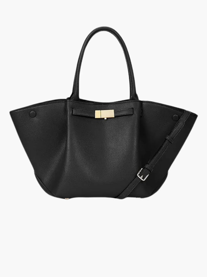 Classic Faux Leather Charm Tote Bag
