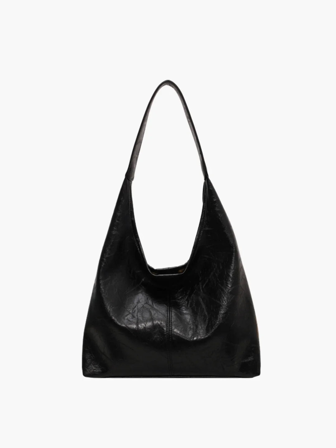 Faux Leather Slouchy Hobo Shoulder Bag