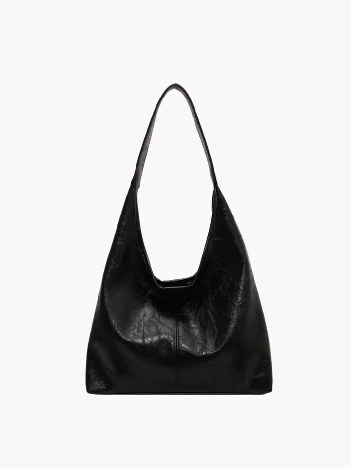 Faux Leather Slouchy Hobo Shoulder Bag