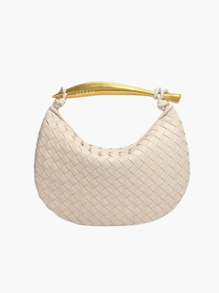 Gold-Handle Sardine Woven Bag