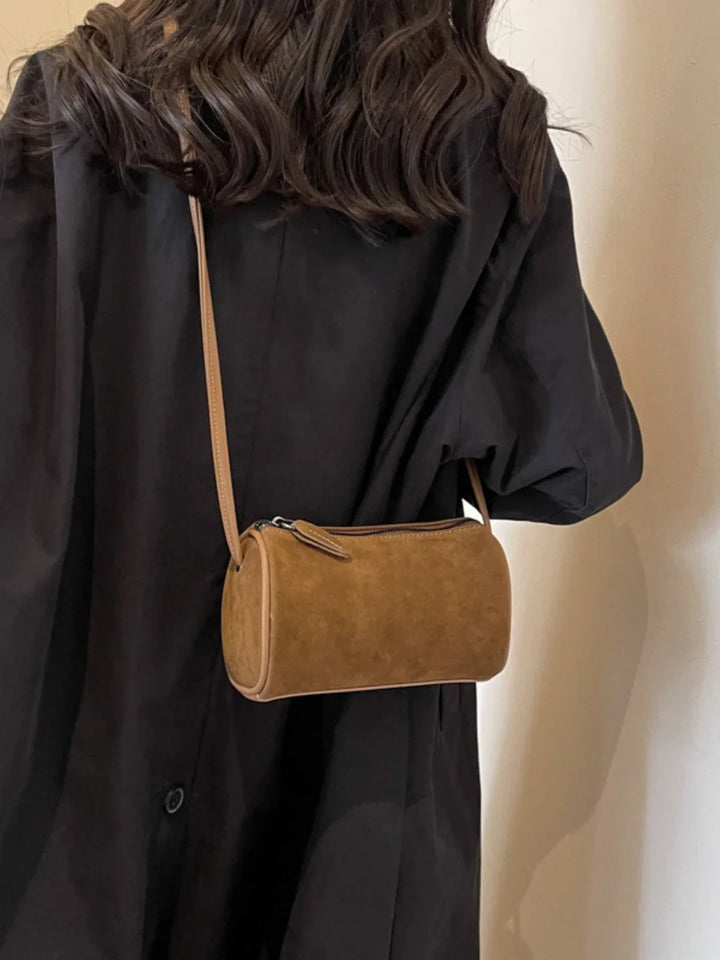 Soft Faux Suede Cylinder Bag