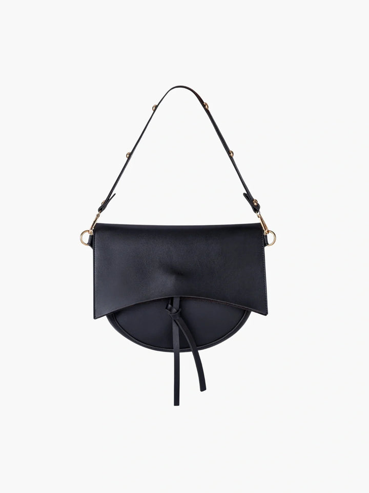 Minimalist Faux Leather Half-Moon Bag