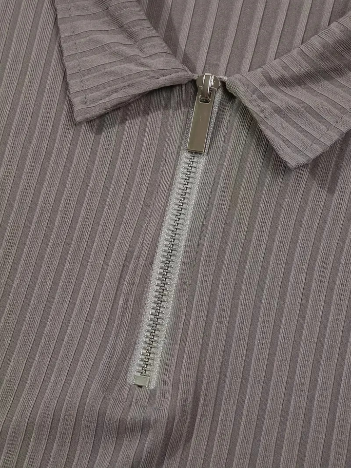 HILAIRE - PULL CÔTELÉ AVEC ZIP