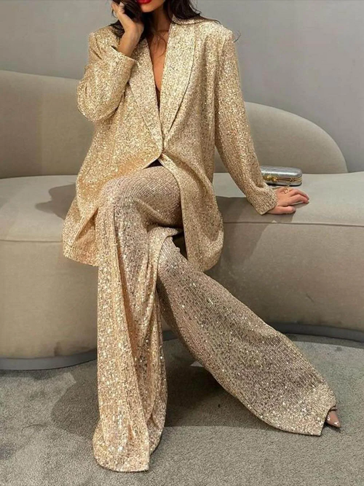 Maisy - Fashionable casual suit with sequin jacket