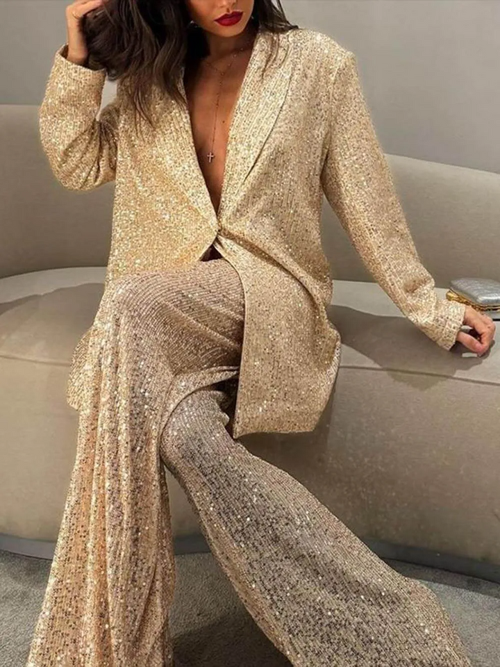 Maisy - Fashionable casual suit with sequin jacket