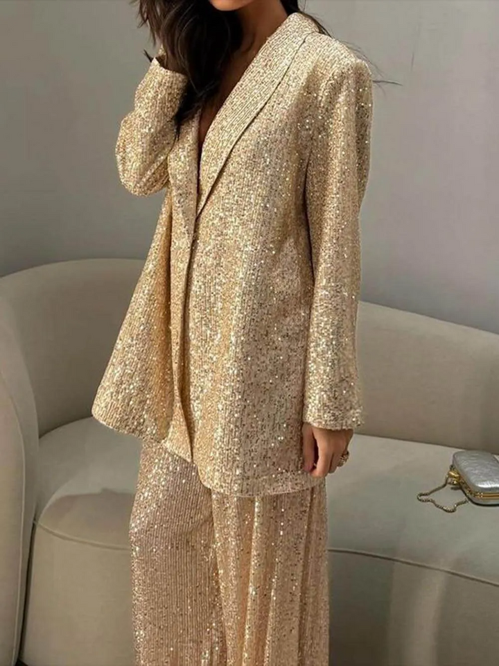 Maisy - Fashionable casual suit with sequin jacket