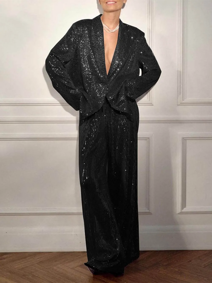 Maisy - Fashionable casual suit with sequin jacket