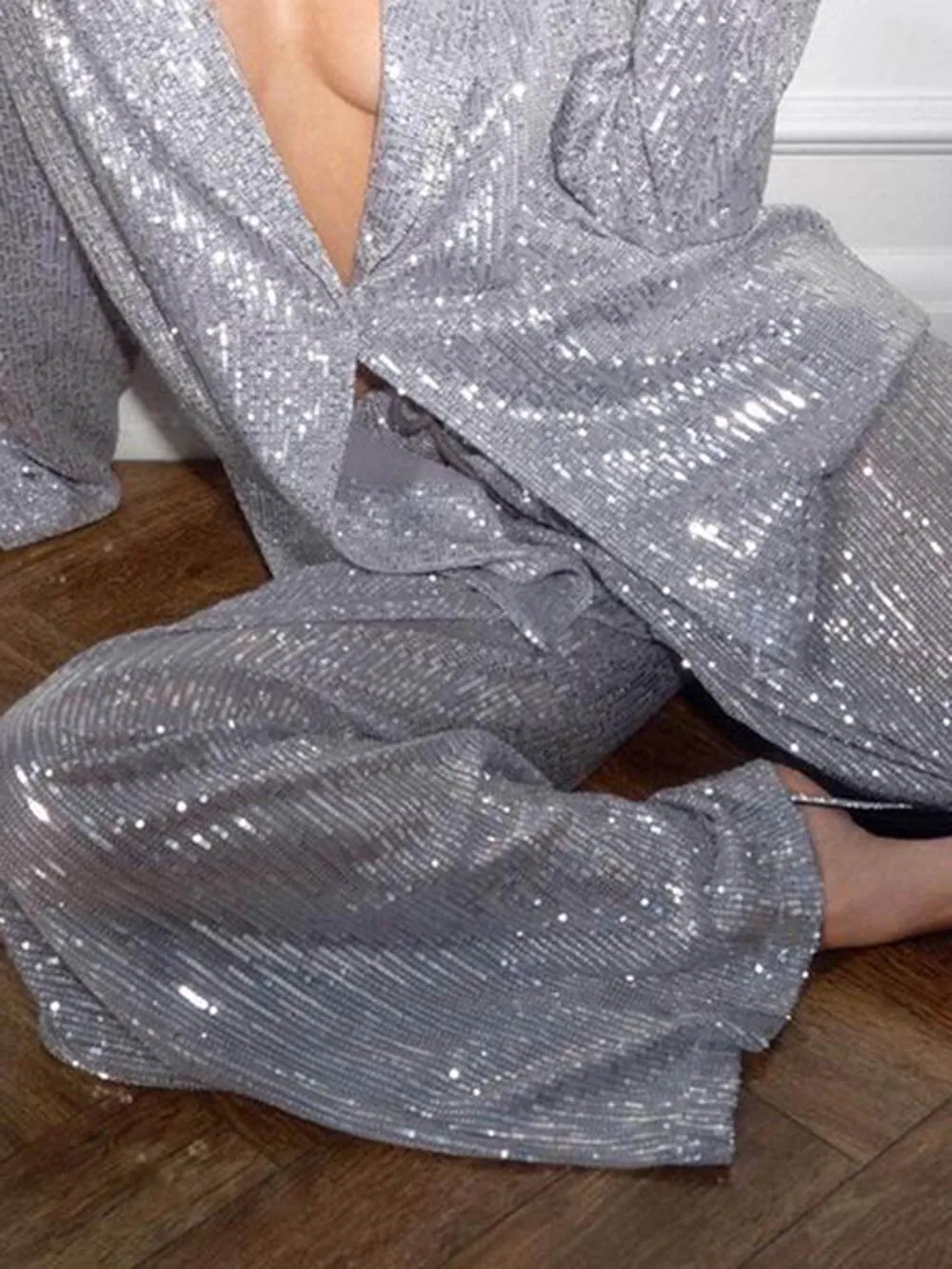 Maisy - Fashionable casual suit with sequin jacket