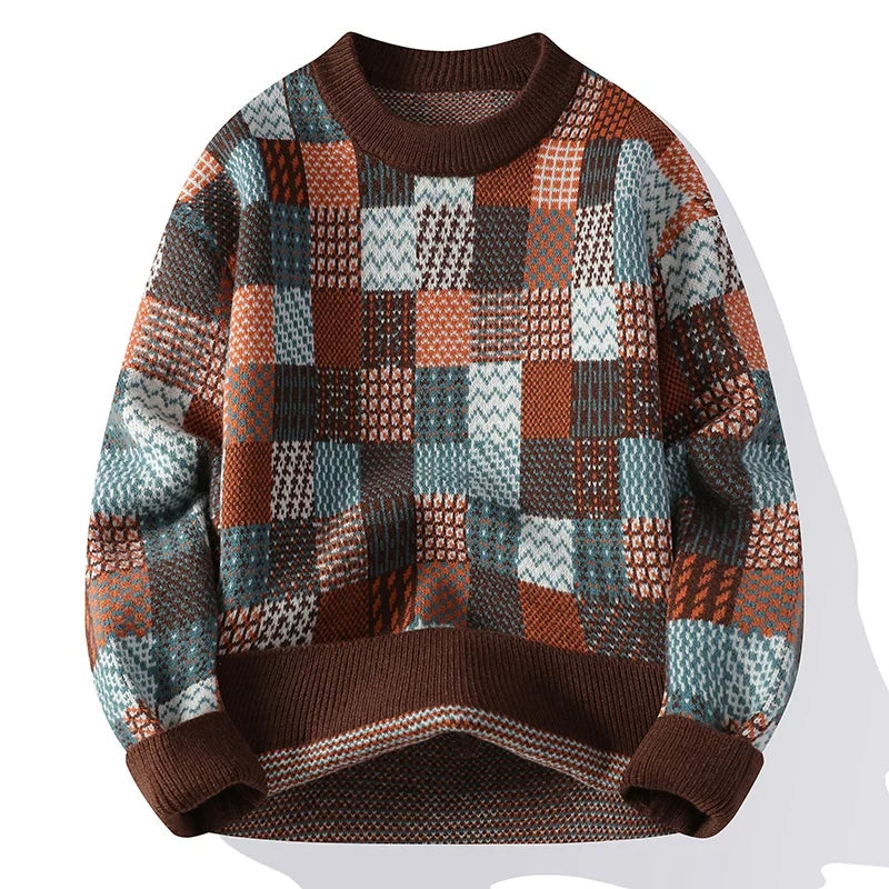 Atelier Cannes™ | Pull Vintage Patchwork en Cachemire pour Hommes