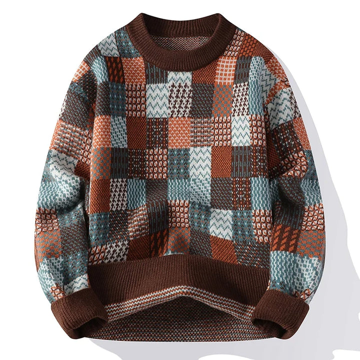 Atelier Cannes™ | Pull Vintage Patchwork en Cachemire pour Hommes