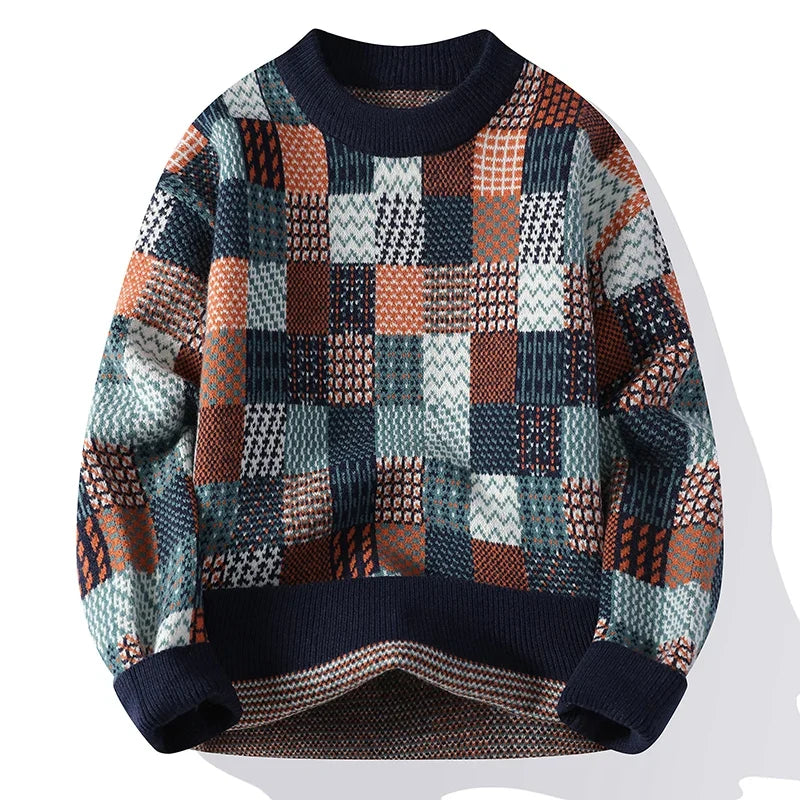 Atelier Cannes™ | Pull Vintage Patchwork en Cachemire pour Hommes