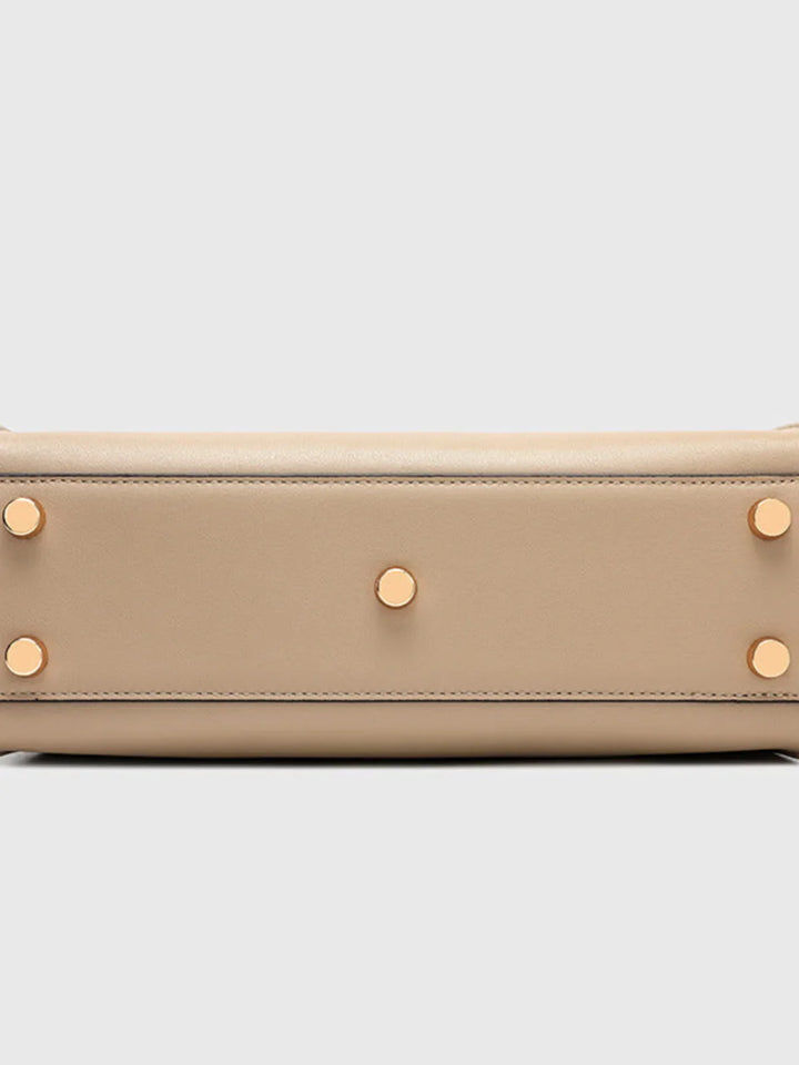 Faux Leather Satchel with Dual Carrying Options